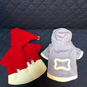 Set of Two Dog Hooded Fleece Jackets